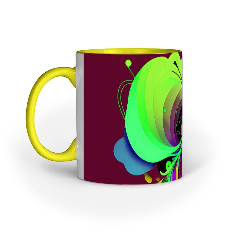 JOVIN-MV Inner Coloured Mug In Floral Maroon