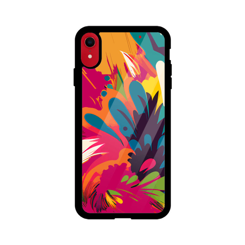 JOVIN-MV Apple iPhone Glass Phone Case In Magenta Floral All Models