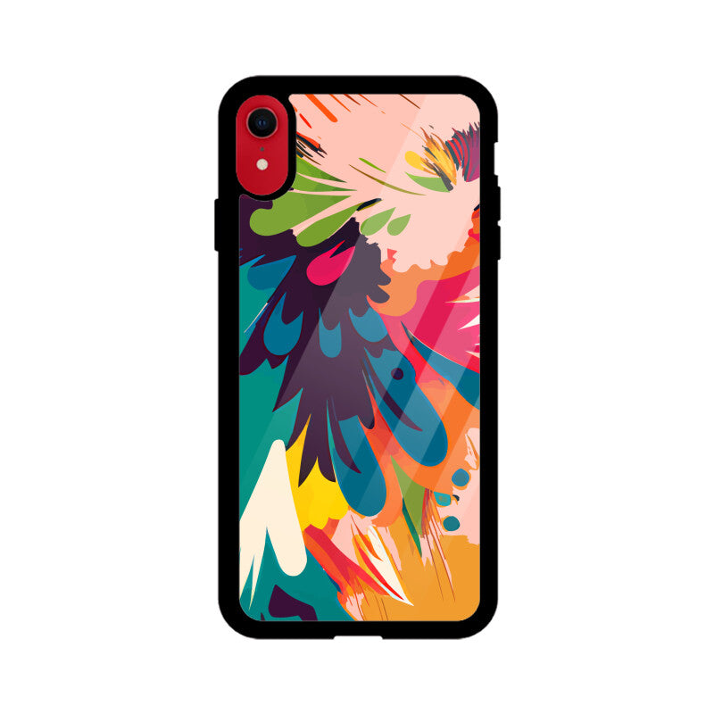 JOVIN-MV Apple iPhone Glass Phone Case In Peach Floral All Models