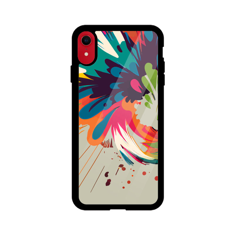 JOVIN-MV Apple iPhone Glass Phone Case In Silver Floral All Models