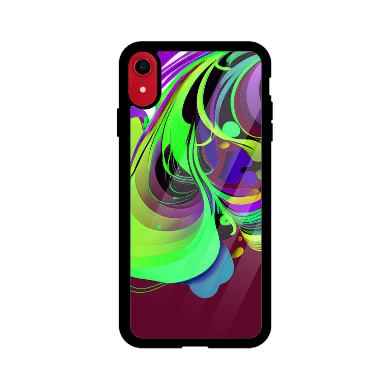 JOVIN-MV Apple iPhone Glass Phone Case In Maroon Floral All Models