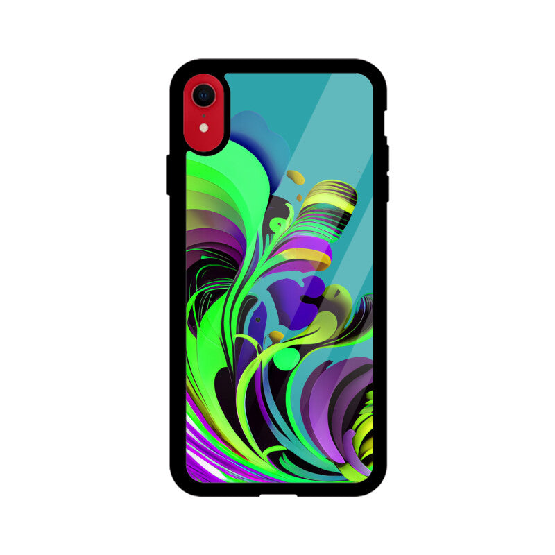 JOVIN-MV Apple iPhone Glass Phone Case In Green Floral All Models