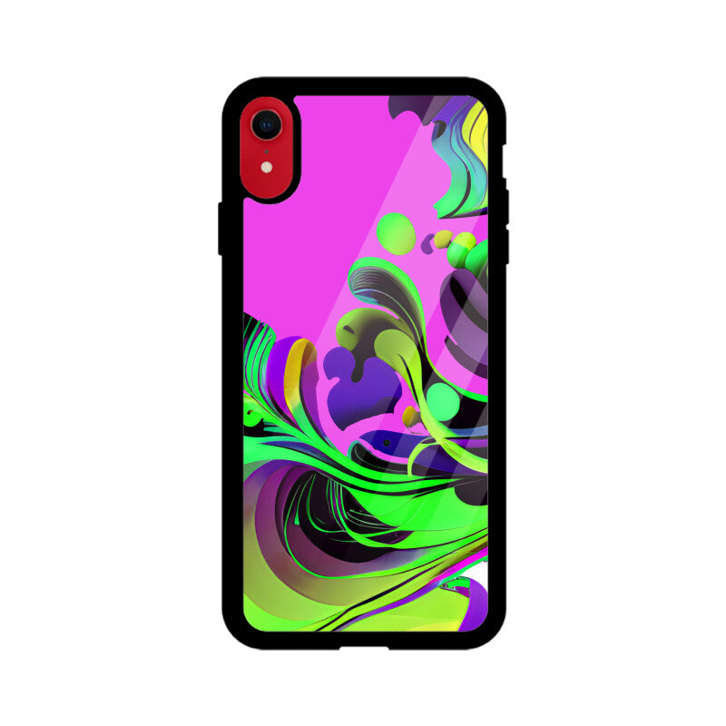 JOVIN-MV Apple iPhone Glass Phone Case In Purple Floral All Models