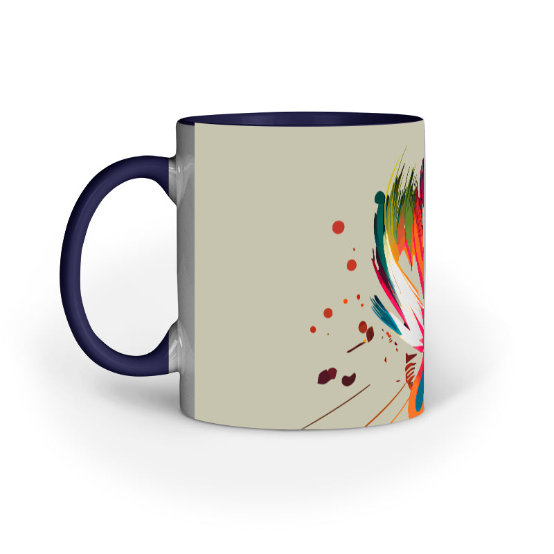 JOVIN-MV Inner Coloured Mug In Floral Silver