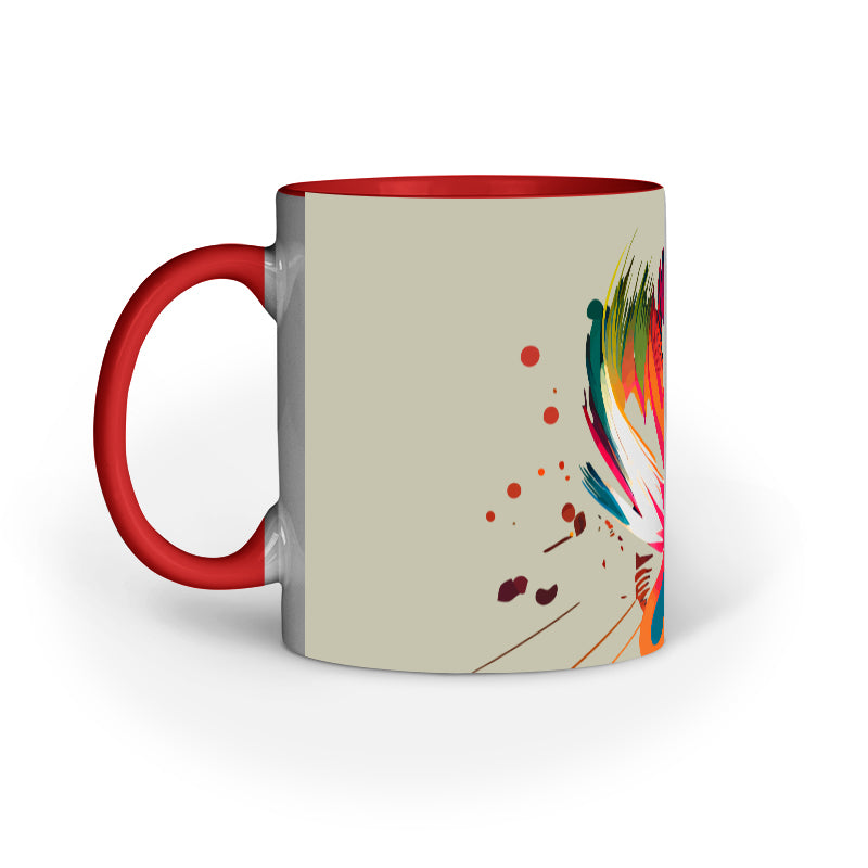 JOVIN-MV Inner Coloured Mug In Floral Silver