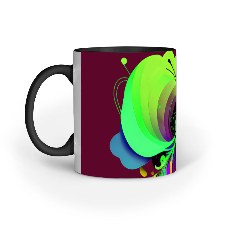 JOVIN-MV Inner Coloured Mug In Floral Maroon