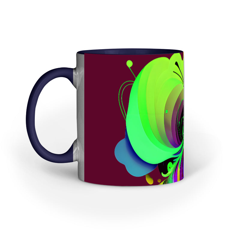 JOVIN-MV Inner Coloured Mug In Floral Maroon