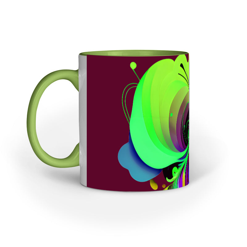 JOVIN-MV Inner Coloured Mug In Floral Maroon