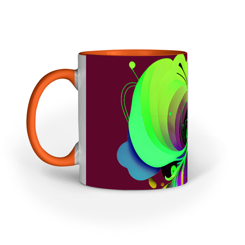 JOVIN-MV Inner Coloured Mug In Floral Maroon