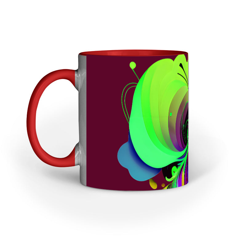 JOVIN-MV Inner Coloured Mug In Floral Maroon