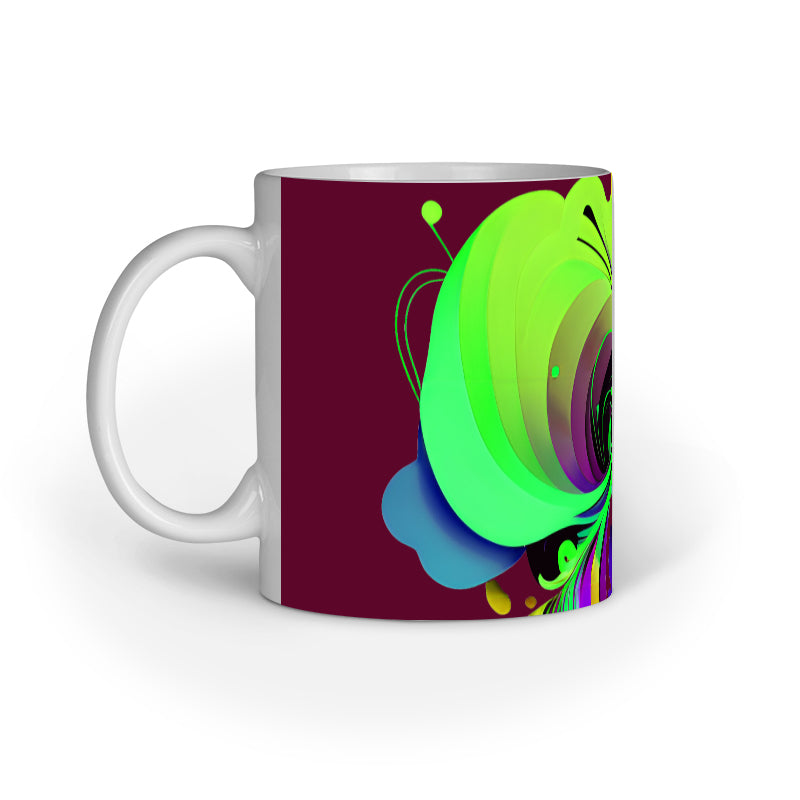 JOVIN-MV Inner Coloured Mug In Floral Maroon