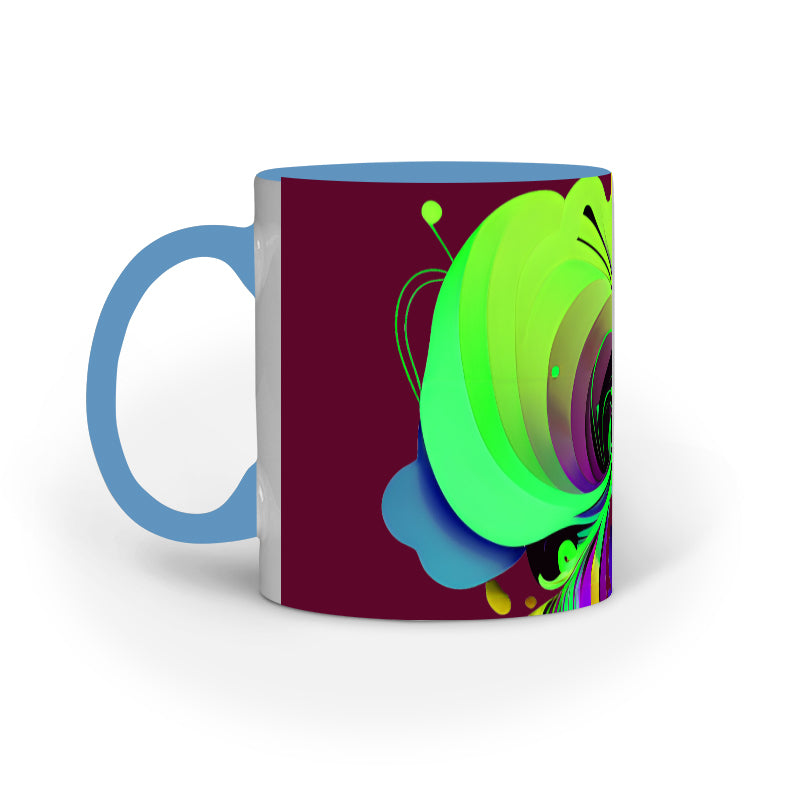 JOVIN-MV Inner Coloured Mug In Floral Maroon