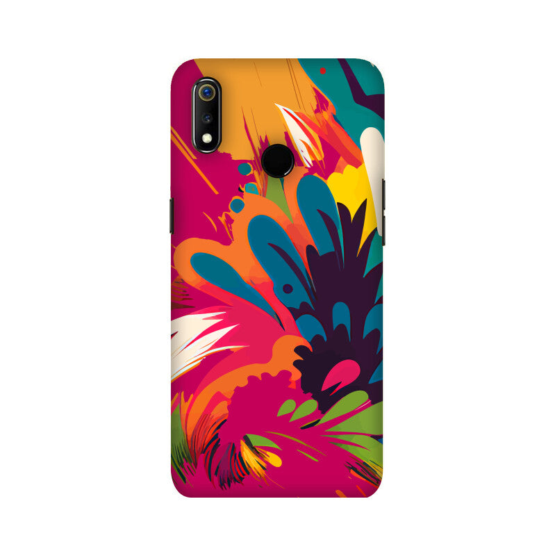 JOVIN-MV Realme Sublimation Phone Case In Magenta Floral All Models