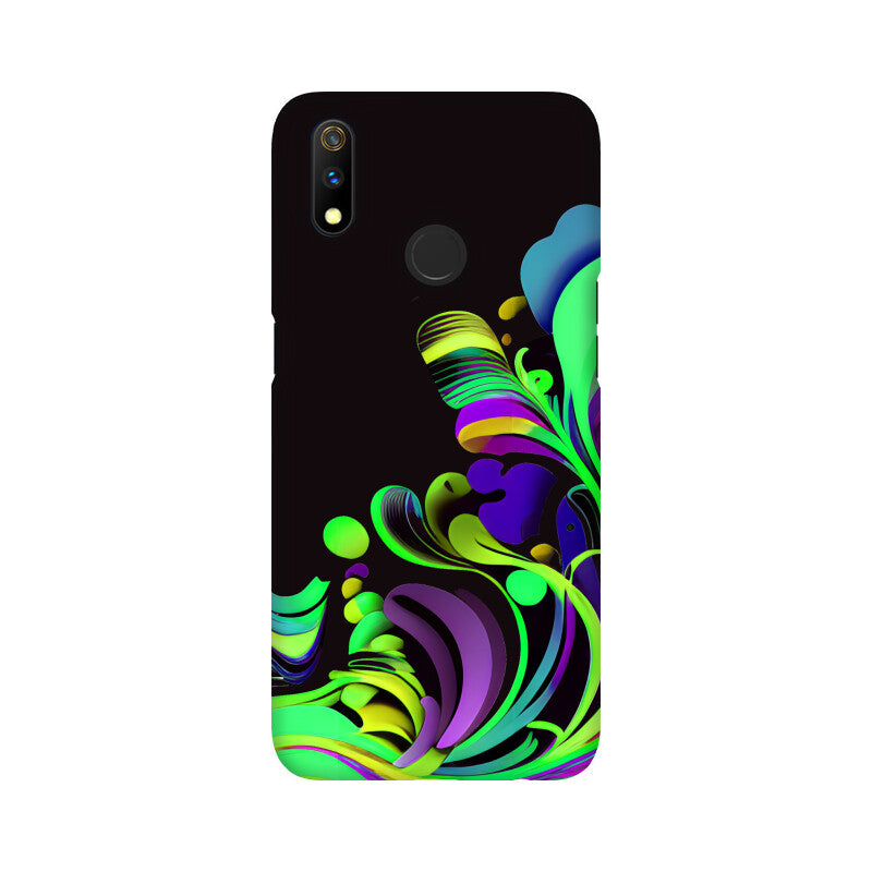 JOVIN-MV Realme Sublimation Phone Case In Black Floral All Models