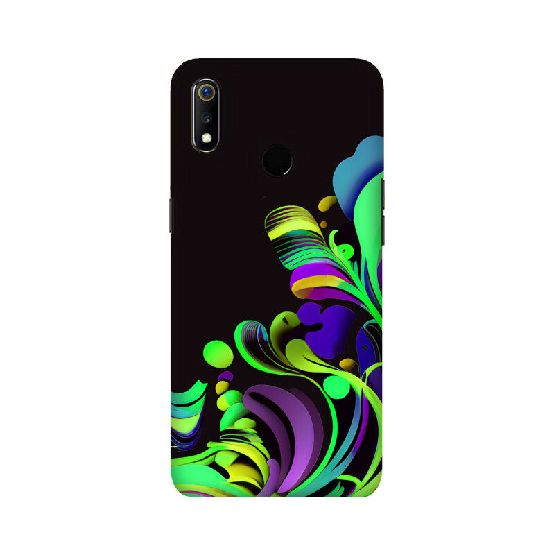 JOVIN-MV Realme Sublimation Phone Case In Black Floral All Models