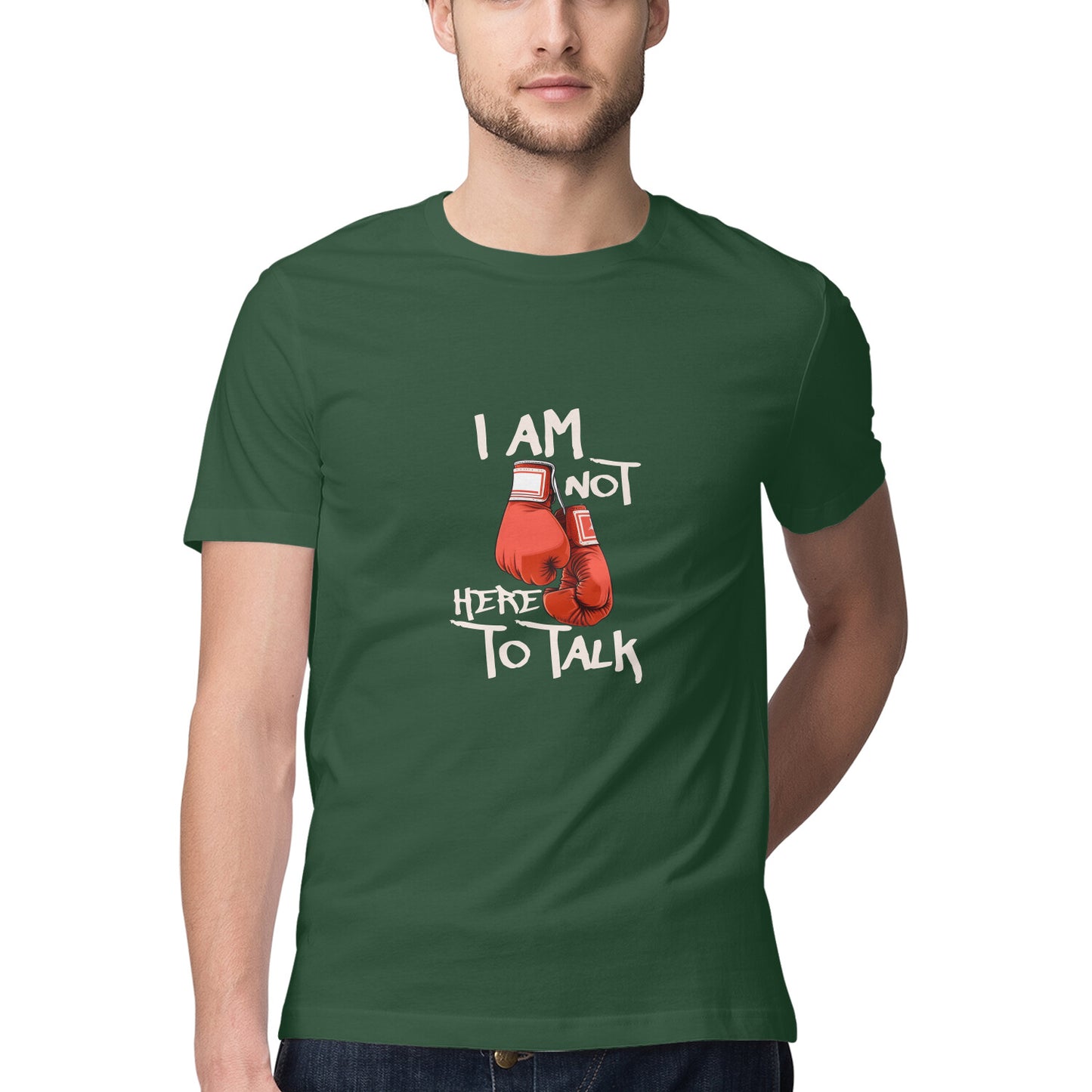 JOVIN-MV Men's Half Sleeve Round Neck T Shirt I am not here to Talk