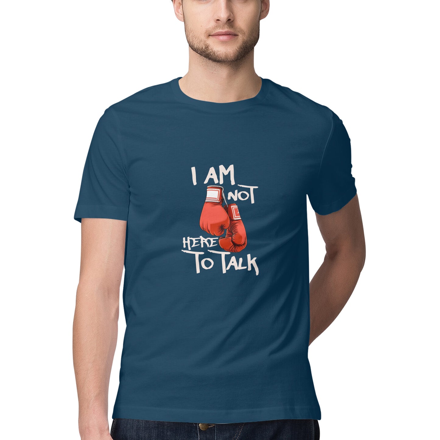 JOVIN-MV Men's Half Sleeve Round Neck T Shirt I am not here to Talk