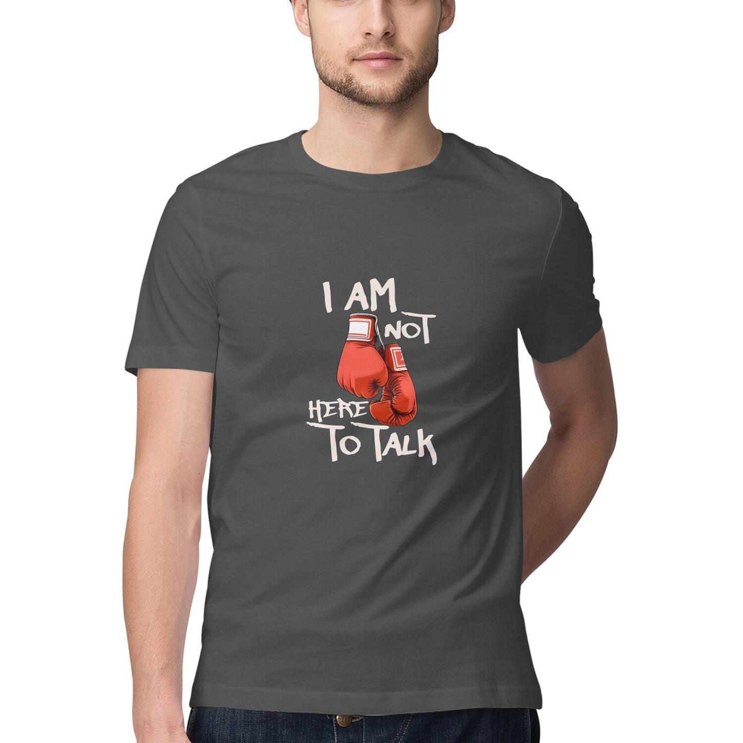 JOVIN-MV Men's Half Sleeve Round Neck T Shirt I am not here to Talk