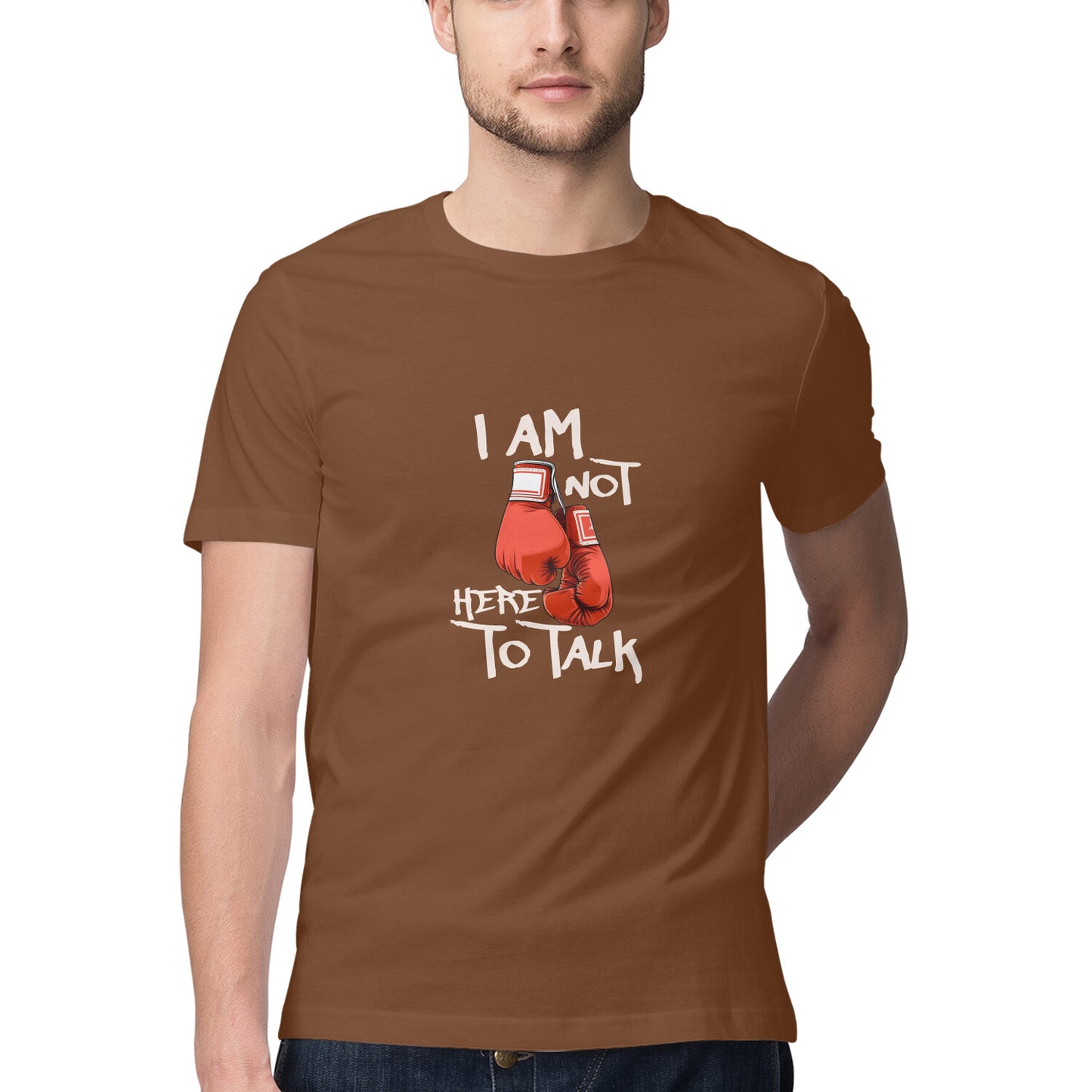 JOVIN-MV Men's Half Sleeve Round Neck T Shirt I am not here to Talk