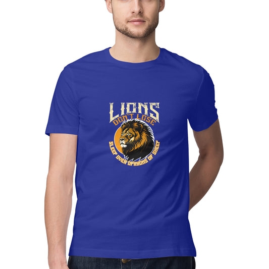 JOVIN-MV Men's Half Sleeve Round Neck T Shirt Lions Dont Sleep