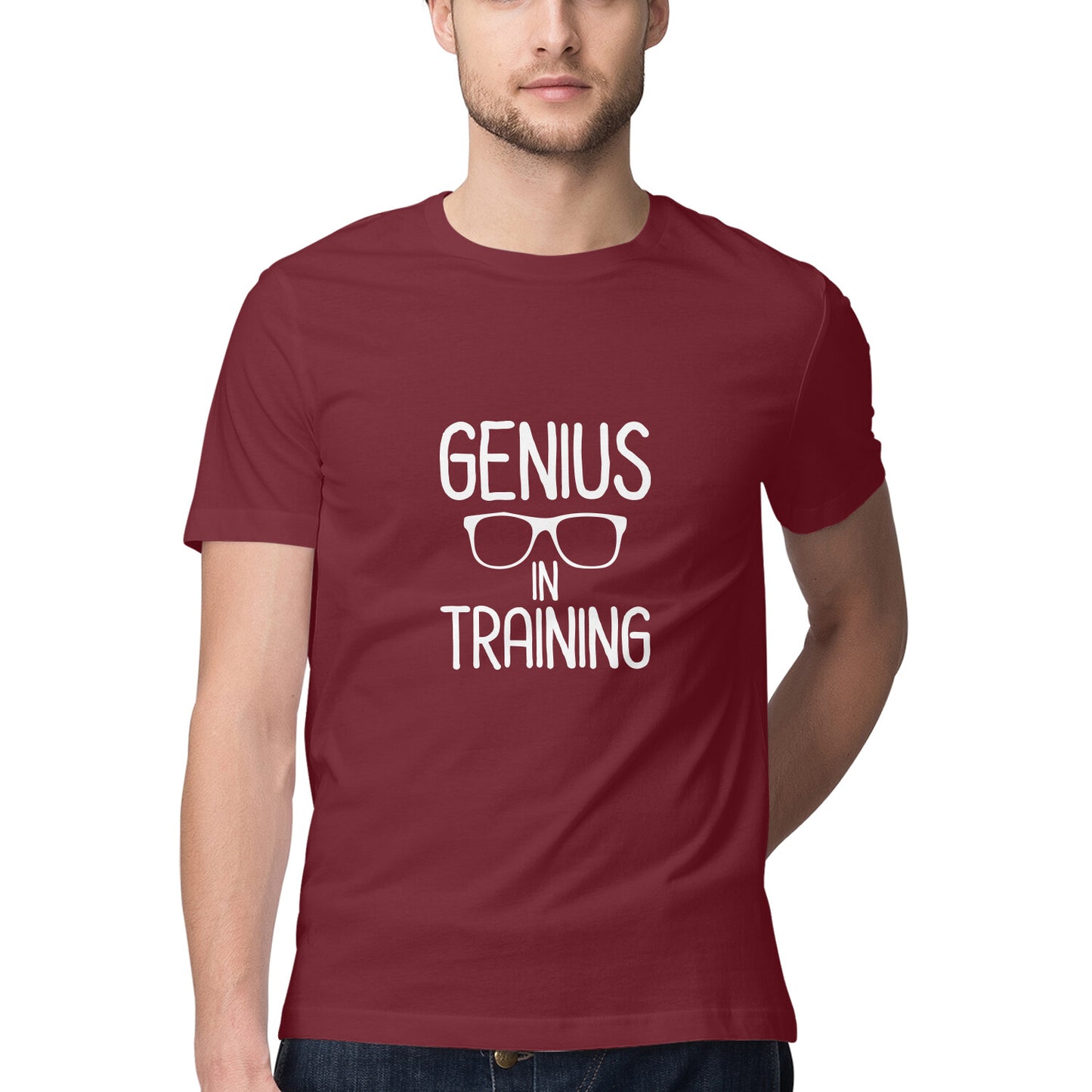 JOVIN-MV Men's Half Sleeve Round Neck T Shirt " Genius in Training "