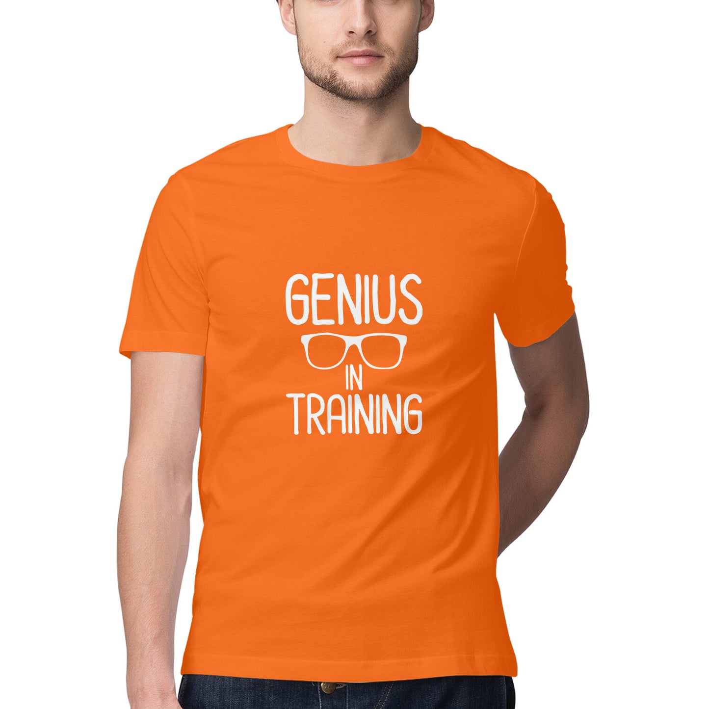 JOVIN-MV Men's Half Sleeve Round Neck T Shirt " Genius in Training "