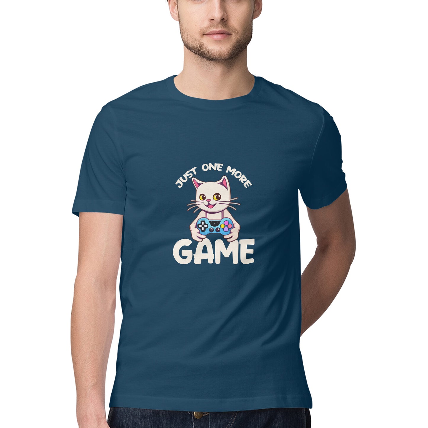 JOVIN-MV Men's Half Sleeve Round Neck T Shirt "One More Game"