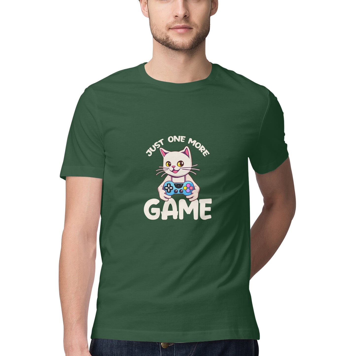 JOVIN-MV Men's Half Sleeve Round Neck T Shirt "One More Game"
