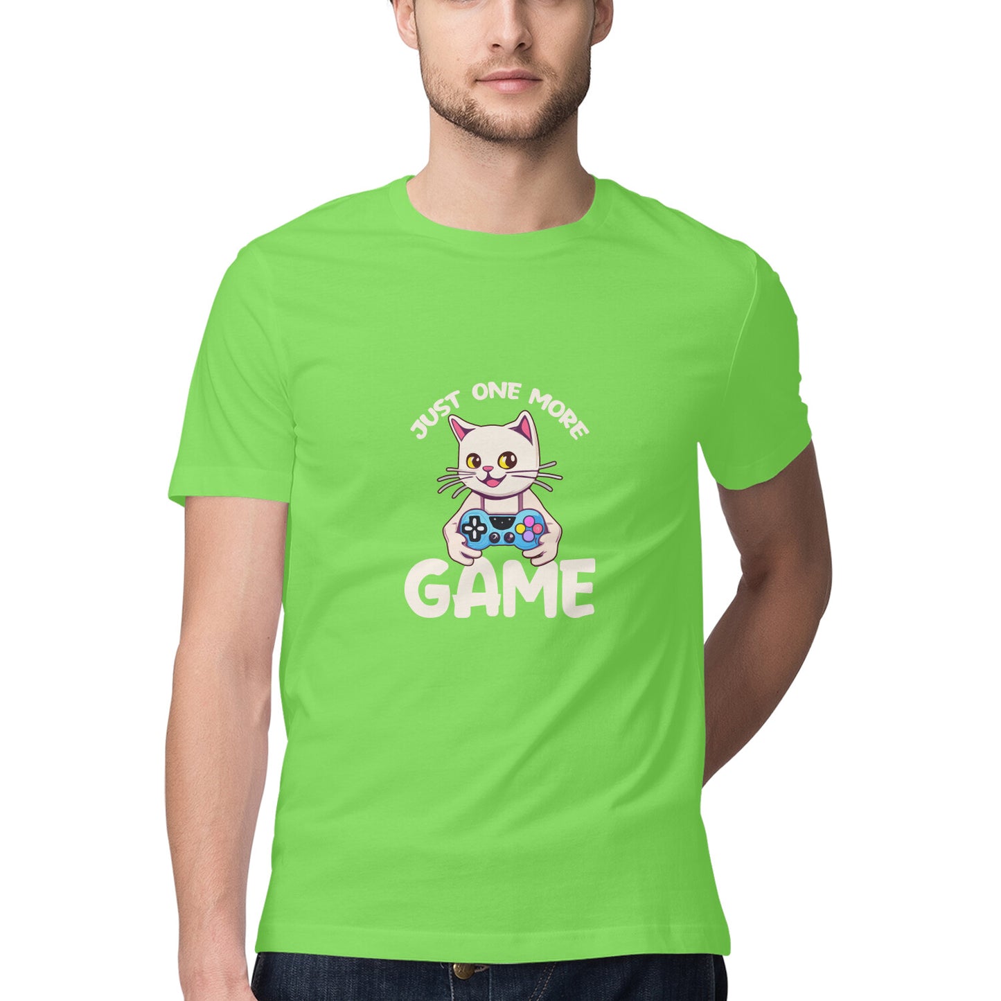 JOVIN-MV Men's Half Sleeve Round Neck T Shirt "One More Game"