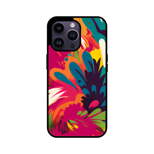 JOVIN-MV Apple iPhone Glass Phone Case In Magenta Floral All Models