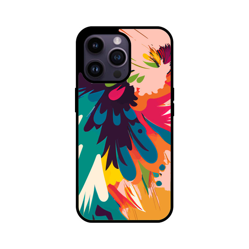 JOVIN-MV Apple iPhone Glass Phone Case In Peach Floral All Models