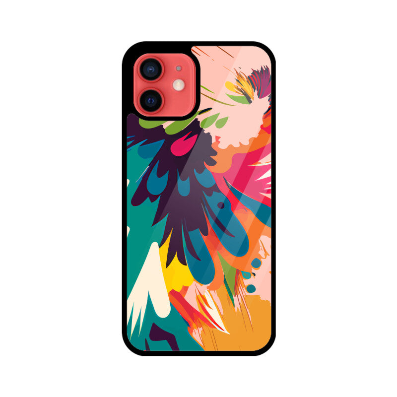 JOVIN-MV Apple iPhone Glass Phone Case In Peach Floral All Models