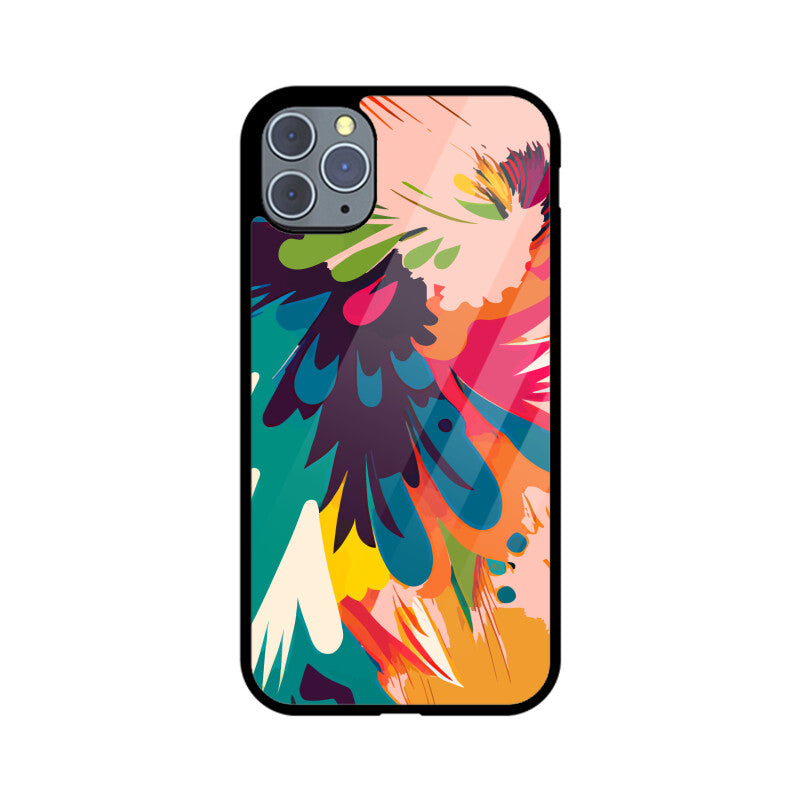 JOVIN-MV Apple iPhone Glass Phone Case In Peach Floral All Models