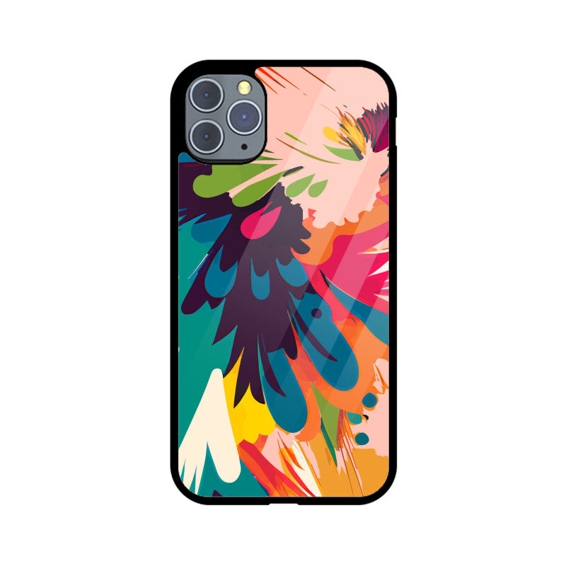 JOVIN-MV Apple iPhone Glass Phone Case In Peach Floral All Models