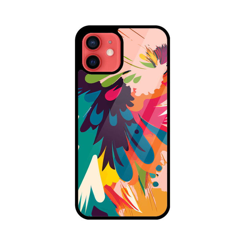 JOVIN-MV Apple iPhone Glass Phone Case In Peach Floral All Models