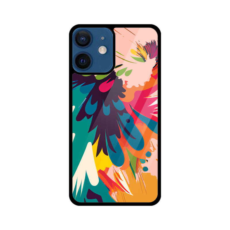 JOVIN-MV Apple iPhone Glass Phone Case In Peach Floral All Models