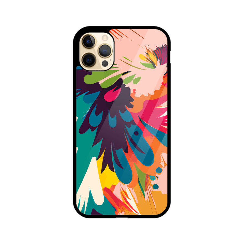 JOVIN-MV Apple iPhone Glass Phone Case In Peach Floral All Models