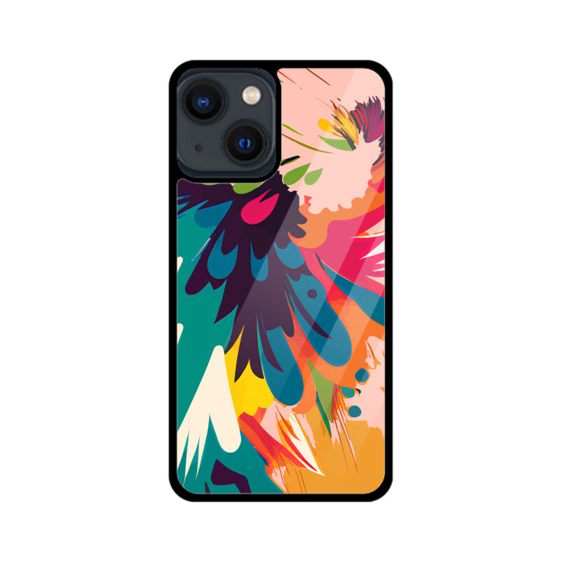 JOVIN-MV Apple iPhone Glass Phone Case In Peach Floral All Models