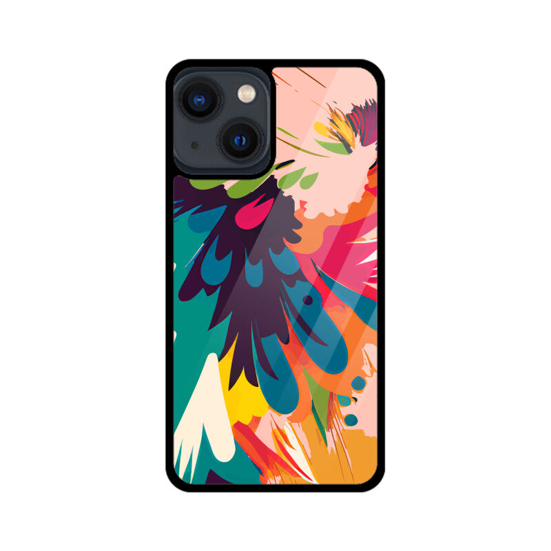 JOVIN-MV Apple iPhone Glass Phone Case In Peach Floral All Models