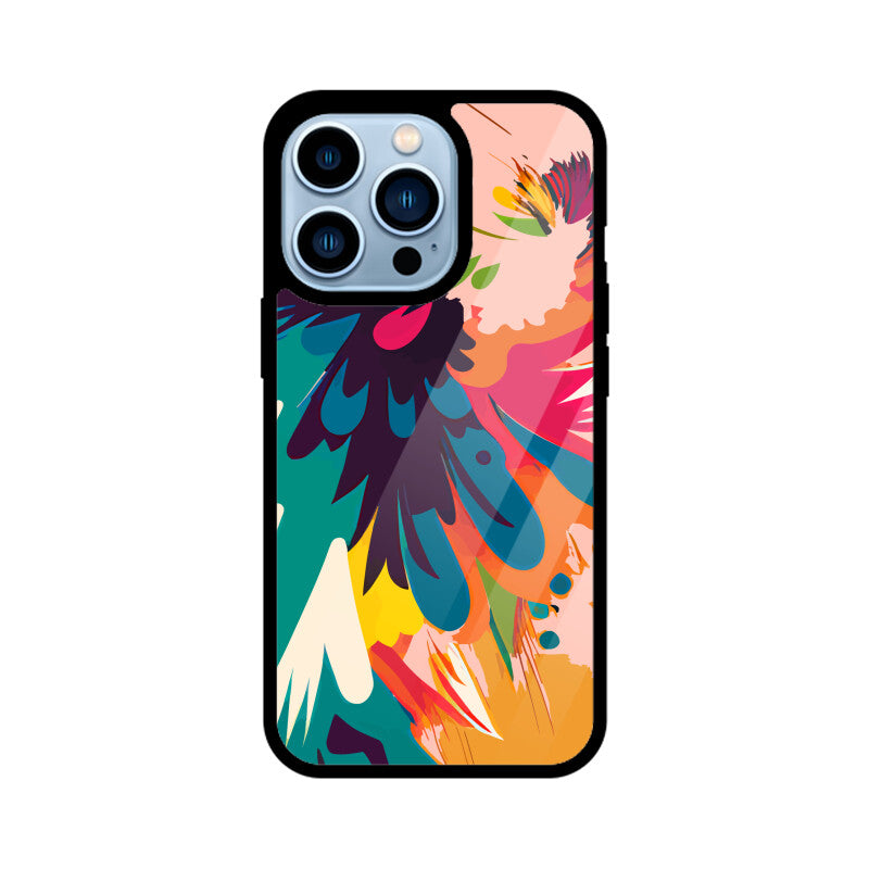 JOVIN-MV Apple iPhone Glass Phone Case In Peach Floral All Models