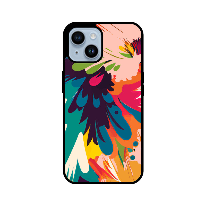 JOVIN-MV Apple iPhone Glass Phone Case In Peach Floral All Models