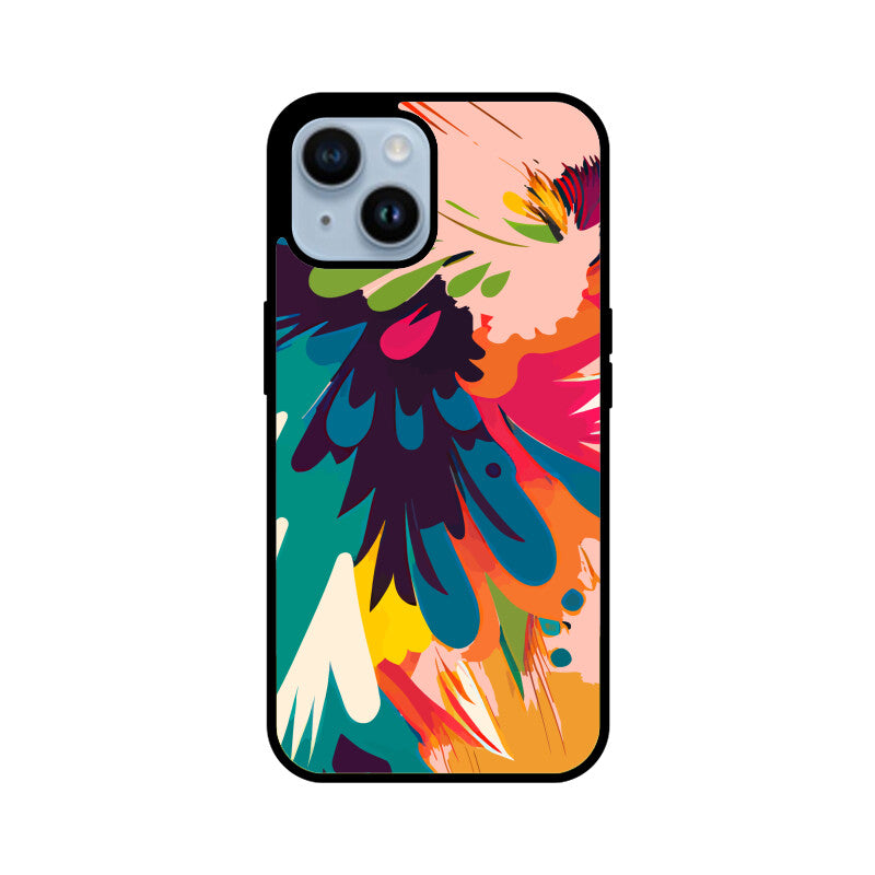 JOVIN-MV Apple iPhone Glass Phone Case In Peach Floral All Models