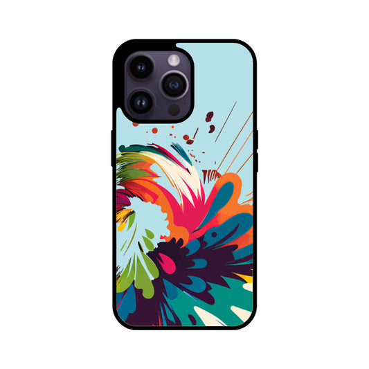 JOVIN-MV Apple iPhone Glass Phone Case In Blue Floral All Models