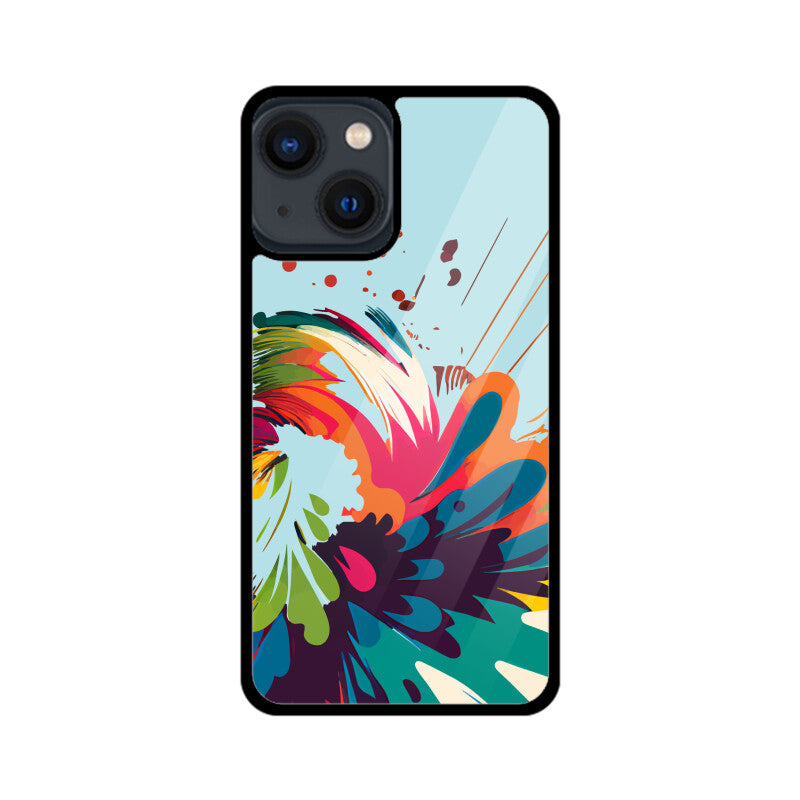 JOVIN-MV Apple iPhone Glass Phone Case In Blue Floral All Models