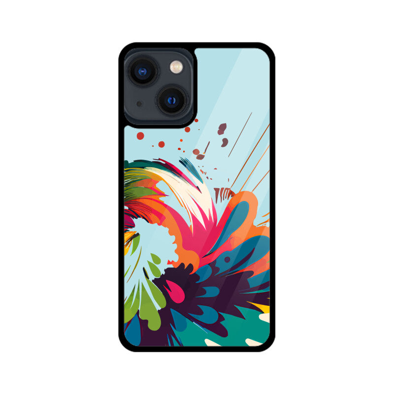 JOVIN-MV Apple iPhone Glass Phone Case In Blue Floral All Models