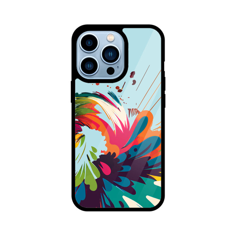JOVIN-MV Apple iPhone Glass Phone Case In Blue Floral All Models