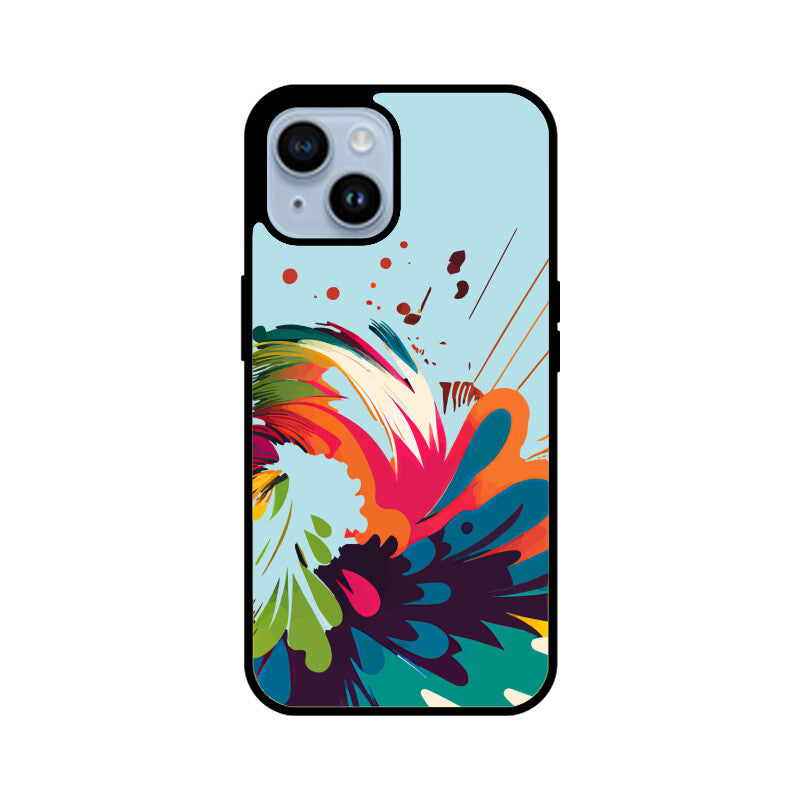 JOVIN-MV Apple iPhone Glass Phone Case In Blue Floral All Models