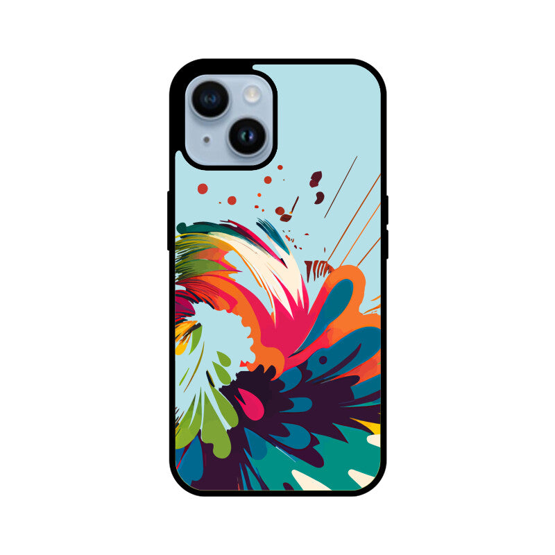 JOVIN-MV Apple iPhone Glass Phone Case In Blue Floral All Models