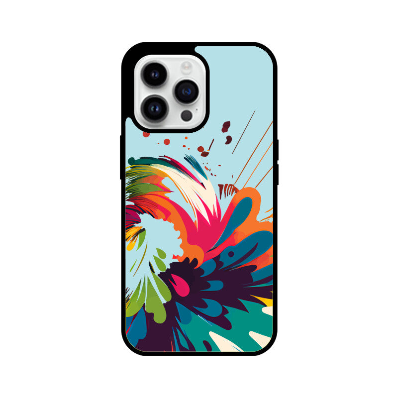 JOVIN-MV Apple iPhone Glass Phone Case In Blue Floral All Models