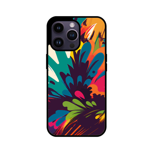JOVIN-MV Apple iPhone Glass Phone Case In Black Floral All Models
